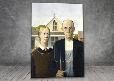  Grant Wood Amerikanische Gothik Kubismus Leinwand Gemälde Kunstdruck Poster 855