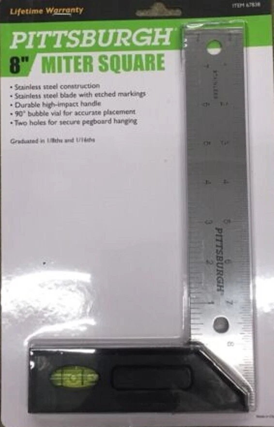 NUEVO MARCO DE CARPINTERO MANGO NEGRO CUADRADO INGLETE 8 pulgadas Foto 2 de 2