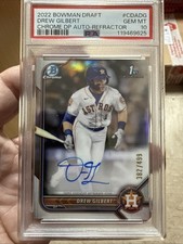PSA 10 DREW GILBERT AUTO 1st 2022 Bowman Chrome Draft ASTROS RC Refractor GEM MT