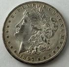 1897-O  CH.AU+ New Orleans Mint Morgan Silver Dollar Coin