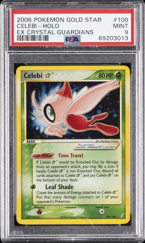 2006 POKEMON EX CRYSTAL GUARDIANS GOLD STAR #100 CELEBI-HOLO PSA 9