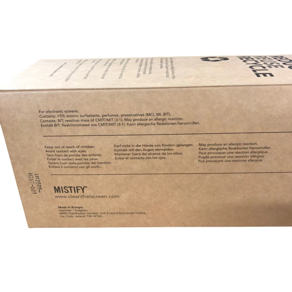 Mistify Natural Screen Cleaner Eco Friendly Non Toxic 500ml Spray with Cloths - Image 3 of 4