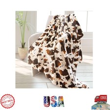 Lightweight Cow Print Blanket 50x60 Cozy Throw for All Seasons Gifts