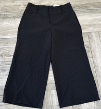 2016 Elle Wide Leg Ankle Black Pants Luxe Career Pants Textured Dots Size 8
