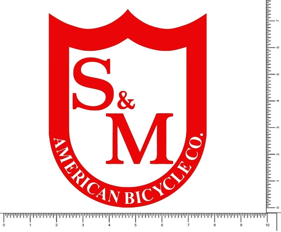 S & M Bike Company Troquelado Escudo Calcomanía Equipo Adhesivo Bicicletas BMX 7.3" X 5.85" Foto 4 de 4