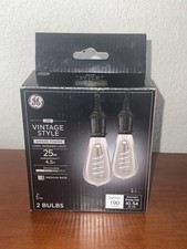 GE 25W Vintage Style Smoke Finish LED Cool Modern Light Bulb 2 in pk
