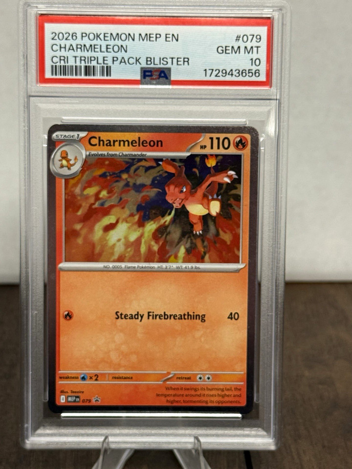 Triples Rising Pokemon 2026 Charmeleon 079 Promo English PSA 10 Chaos Rising Triple ...