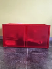 Mobiletto Kartell, Rosso, Sovrapponibile A Modulo Con Piedini, L80xP40xH40
