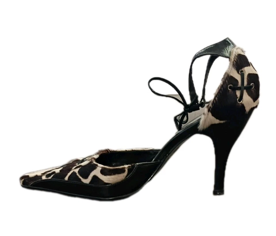 Luichiny Women's Cowhide Point Toe Heels Show Sz 10 Fur Pump Y2K Brazil - Image 4 of 4