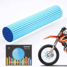 72Pcs Spoke Skins Covers Spoke Wraps Wheel Decoration for Motorcycle Sky Blue