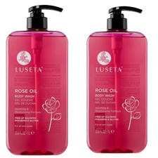 LUSETA (JUMBO 2-PACK!) Rose Oil SOOTHING & MOISTURIZING Body Wash - 33.8 Oz EA 0.95 per gallon
