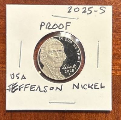 2025 S PROOF JEFFERSON NICKEL 5C 5 CENT