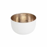 Gift Company Windlicht Madras S Teelichthalter Kerzenhalter Eisen Weiß Gold 5 Cm