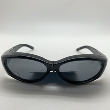 Solar Shield POLARIZED Sunglasses SS FO-012 BLK SMK WVN FITS OVER FOSTER GRANT