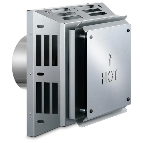 Zonon Direct Vent Horizontal Square Termination Cap 4 x 6-5/8, Heavy Silver 