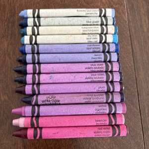 Lot Of (13) Crayola Crayons Rare Retired Discontinued Purple Blue Pink Shades