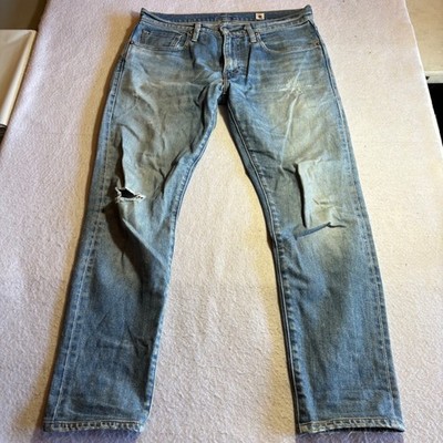 Levi's 512 Slim Taper Jeans Men's Light Wash Selvedge Denim 33x28 Made in Japan