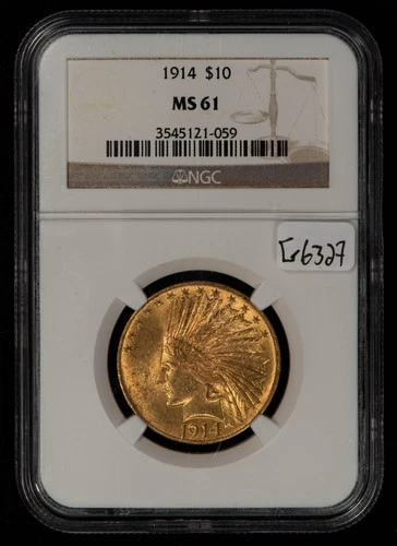 1914 G$10 Indian Head Gold Eagle - NGC MS 61 - SKU-G6327