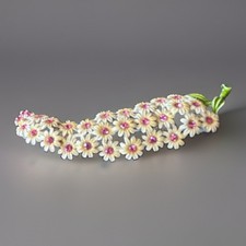Vintage White Daisy With Pink Rhinestone Pin Brooch