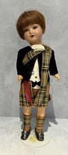 Antique German Bisque Head Doll Armand Marseille AM 390 12" Scottish Boy Kilt