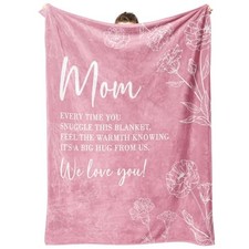 Gifts for Mom Christmas, Mom Birthday Gifts Blanket, Moms Gift 60" x 50" Pink