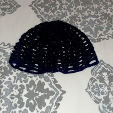 Crochet Women s Cap Sparkly Blue One Size