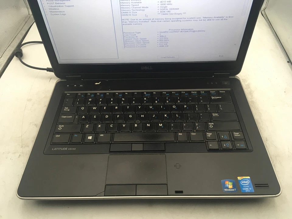 DELL LATITUDE E6440 - BOOTS TO BIOS - INTEL I7 4610M - 4GB RAM - 14" - READ - BB - Image 3 of 4