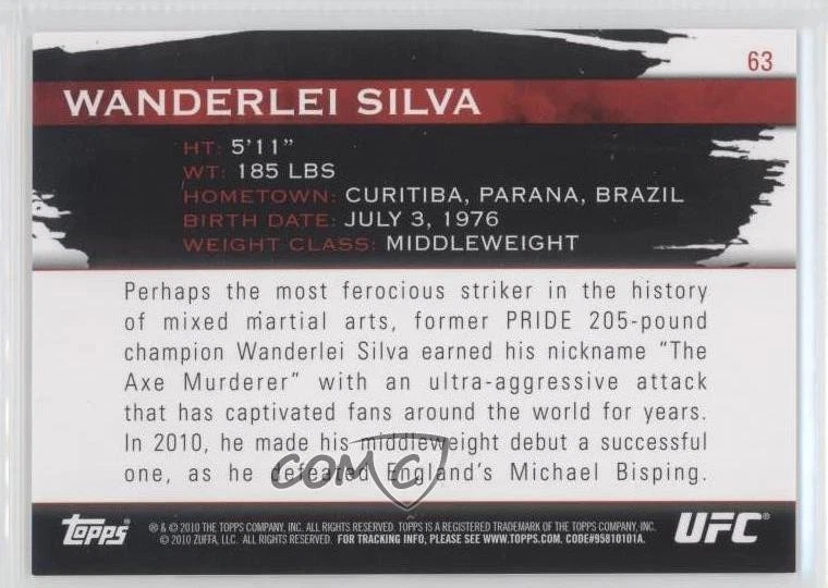 2010 Topps UFC Knockout Wanderlei Silva #63 - Image 2 of 2