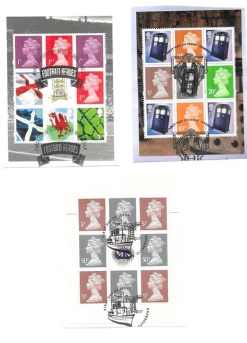 GB 2013 yearset definitives Booklet panes fine used stamps on piece