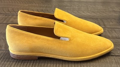 Clergerie Paris Olympia8 Loafers Women's 7.5 EU 38 Gold Leather Square Toe Shoes
