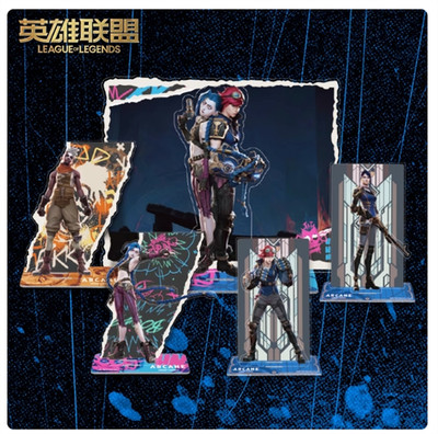 Arcane: League of Legends JINX VI EKKO Desktop Stand Plaque Acrylic Gift