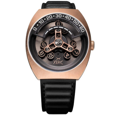 Xeric Scrambler Automatic Wandering Hour Rose Gold Gunmetal Watch - Brand New