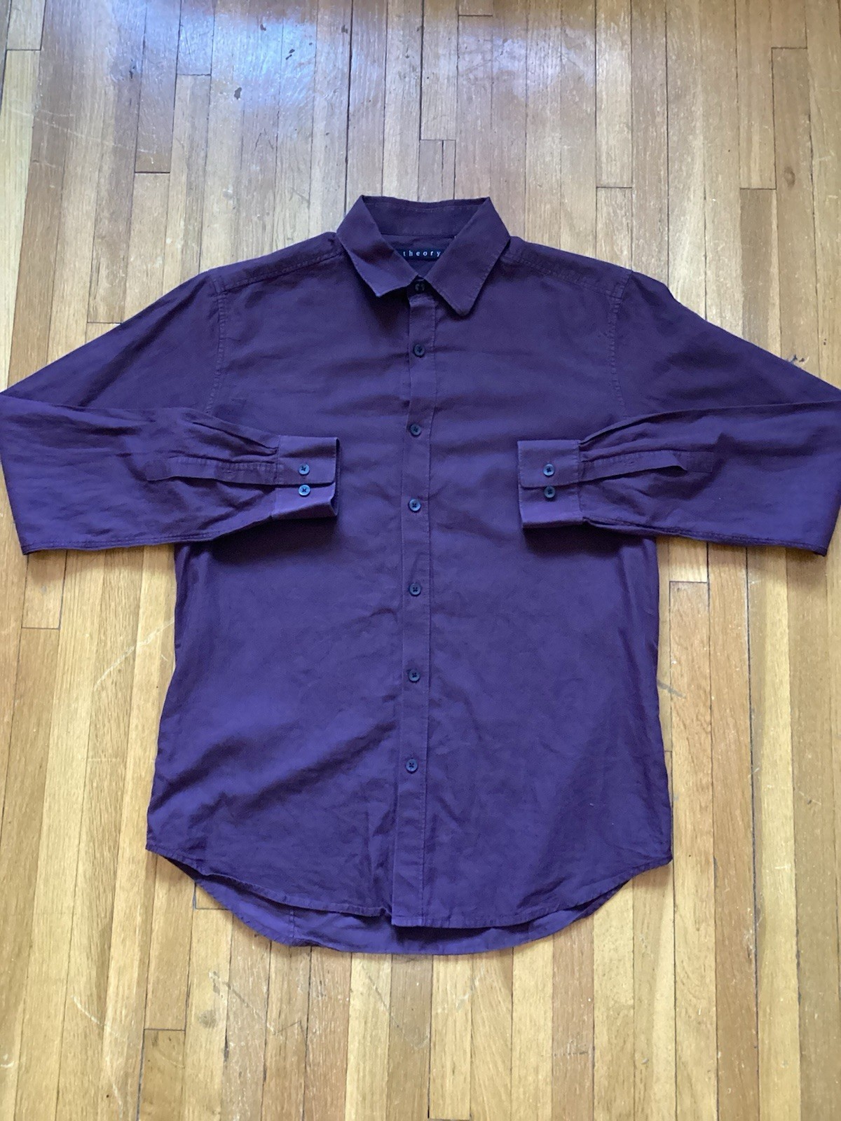 Luxe Theory Men's Medium Solid Maroon Textured Bu… - image 1