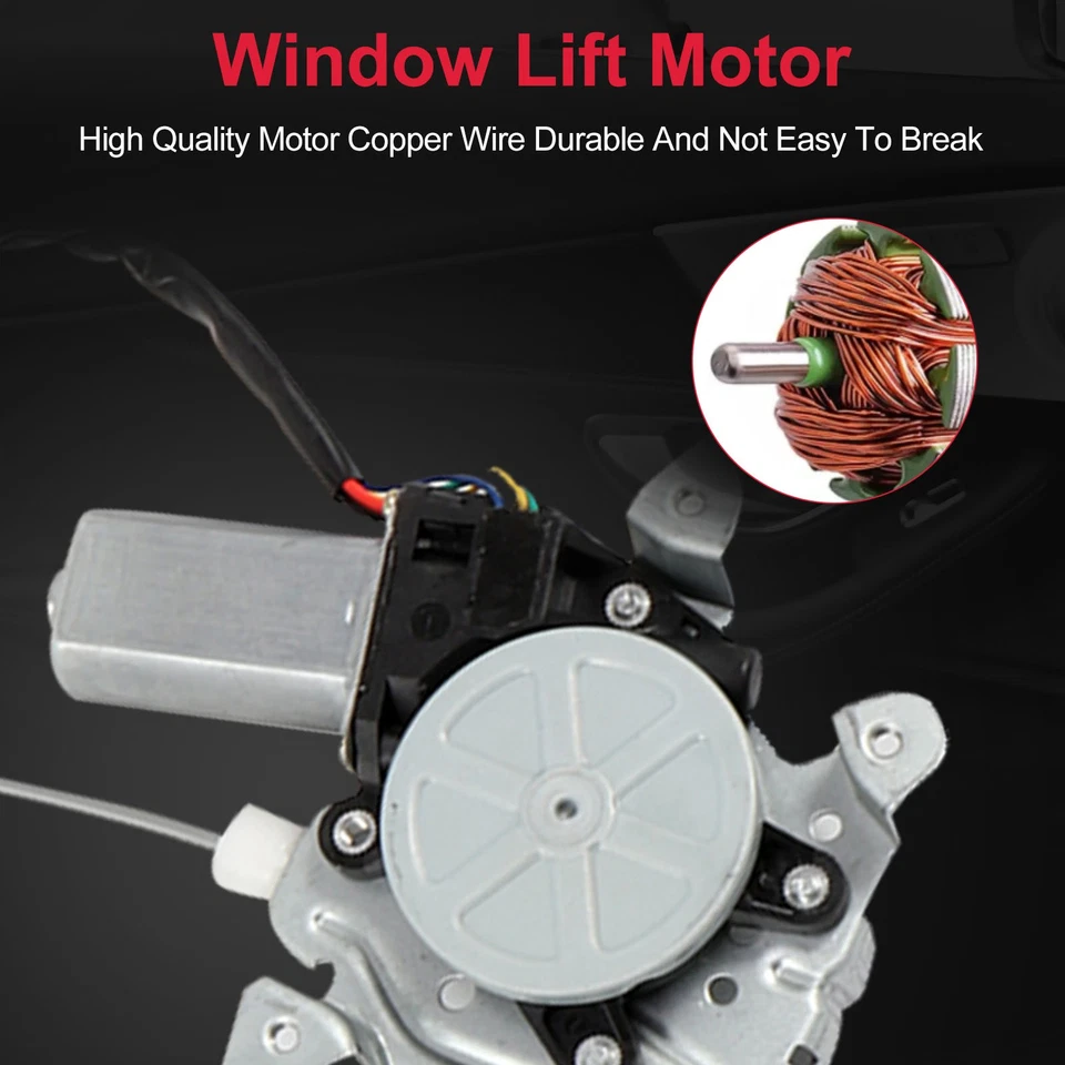 Regulador de ventana eléctrica 1 pieza con motor delantero izquierdo para Nissan Versa 751-211 07-2013 Foto 3 de 4