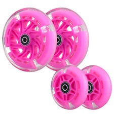Front 120mm Rear 80mm Light-Up Flashing 3-Wheeled kid Scooter Replacement W...