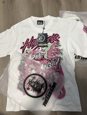 HELLSTAR Men s S White Cotton Crew Neck Short...