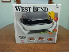 VINTAGE WEST BEND 12" ELECTRIC SKILLET Glass Cover #72027 NEW Sealed Box