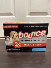 Bounce Pet Hair and Lint Guard Mega Fabric Softener Dryer Sheets,Fresh Scent,210