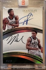 2016-2017 Panini Immaculate Giannis Antetokounmpo / Malcolm Brogdon RC Dual Auto