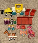 Vintage Fisher Price Little People Complete Castle Accessories Dragon Queen King