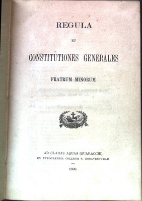 Regula et Constitutiones Generales fratrum Minorum; 2036700