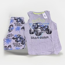 Monster Jam Grave Digger Boys 2 Piece Tank Short Set Size 4/5 NWT