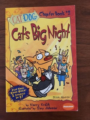 Catdog Chapter Book 2 Sided Cats Big Night Dog Behind Bars Good Condition 1999