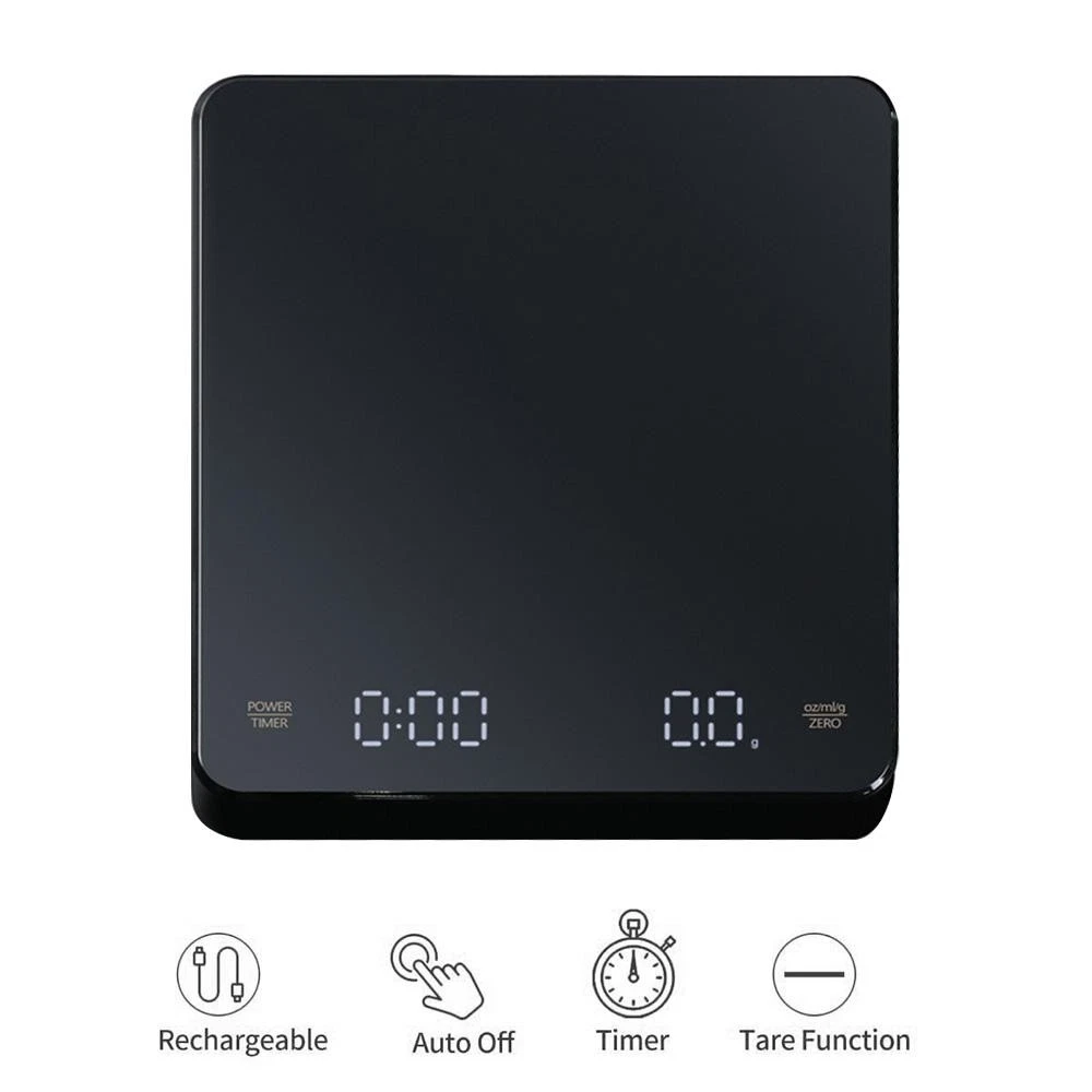 Digital Coffee Scale with Timer LED Screen USB 3kg 0.1g Precision Kitchen Espres