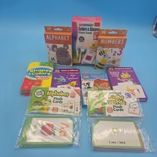 9 Large Lot Toddler Learning Flash Cards ABC 123 Shapes Compare Words Preschool