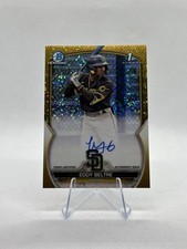 2023 Bowman Chrome Eddy Beltre #CPA-EB Gold Mini Diamond Refractor Auto /50 SP