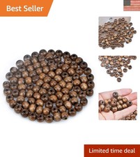 Coffee Colored Round Wood Beads with Large Holes   Perfect for DIY Jewelry