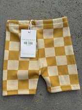 Cinnamon Baby Limone Check Bike Shorts Kids 2Y Toddler Mustard Yellow See Sizing