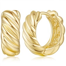 Chantel Yorke 14K Gold Hoops Earrings 14 Karat Hoop 16mm, gold