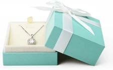 Oirlv Velvet Pendant Necklace Gift Box Long Chain Necklace/Pendant Box, Blue 